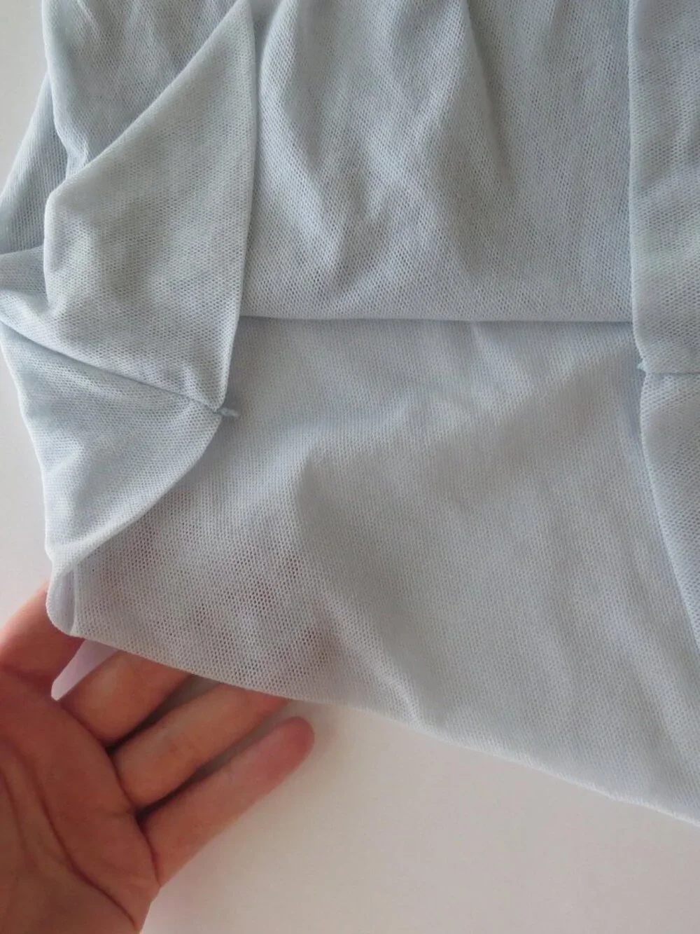 Vintage Italian Daniel & Mayer Top, Beaded Powder Blue Mesh Cami, Made in Italy